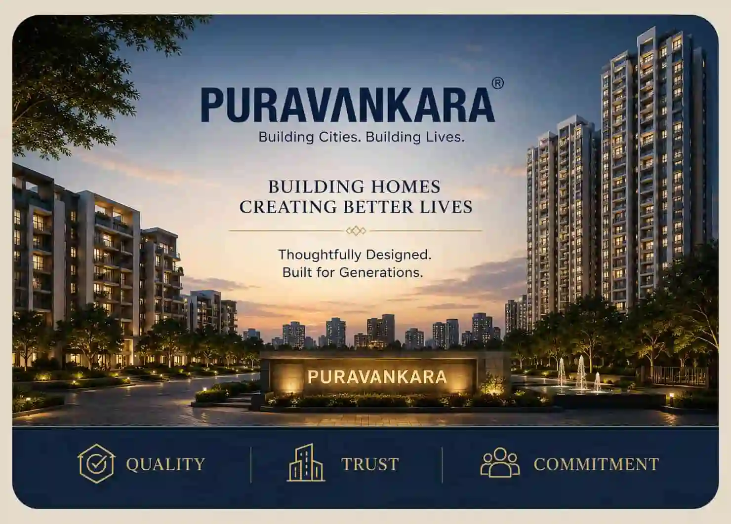 Puravankara Limited logo trusted real estate developer India